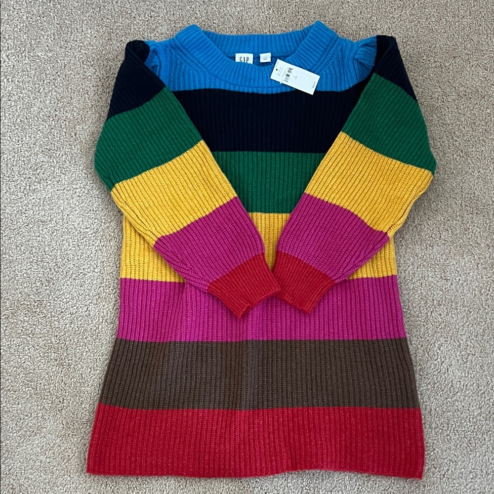 NWT GAP girls Colorful Striped Sweater size L (10)